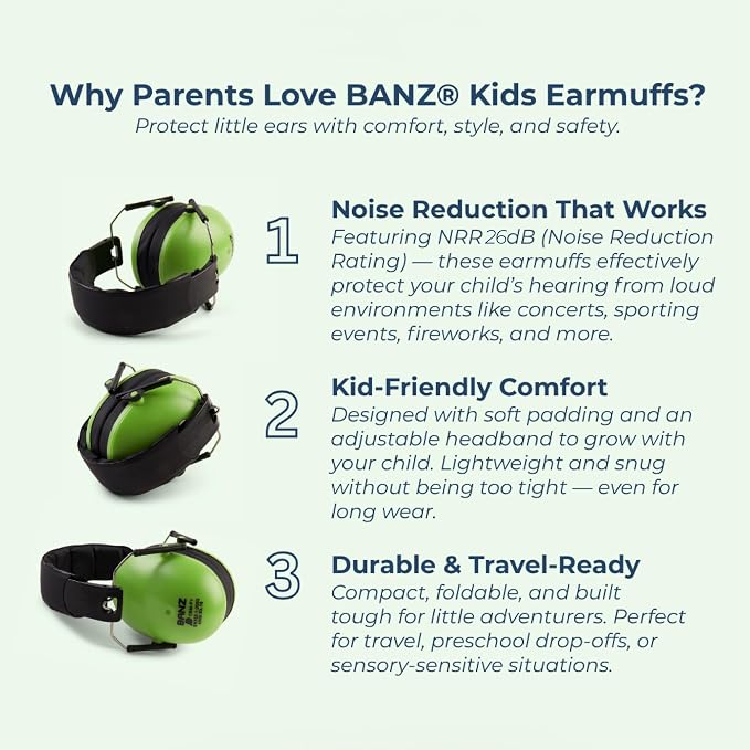 BANZ Baby Earmuffs – Noise Cancelling Headphones for Infant & Toddler Hearing Protection, Baby Ear Muffs Noise Protection, ANSI Certified, Ages 0–2 Years, Adjustable - Dark Purple
