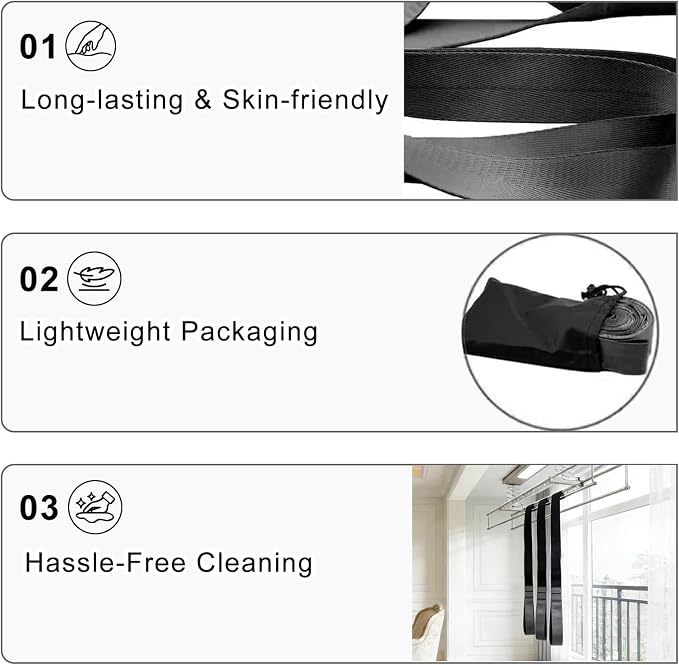 Stretching Strap with 12 Loops, Non-Elastic Physical Therapy with Carry Bag | Premium non elastic yoga straps for injury recovery, rehab flexibility training, hamstring stretch & physical therapy