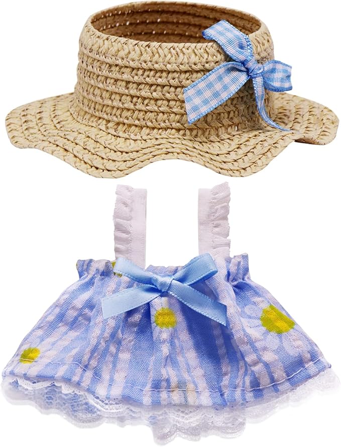 Clothes for Labubu, Doll Outfit Accessories Designed for 15 & 17cm Labubu (Pastoral Straw Hat)