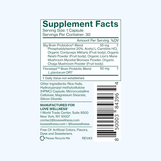 Love Wellness Daily Love Multivitamin & Big Brain Probiotics | Mind and Body Duo | Womens Vitamin and Probitoic