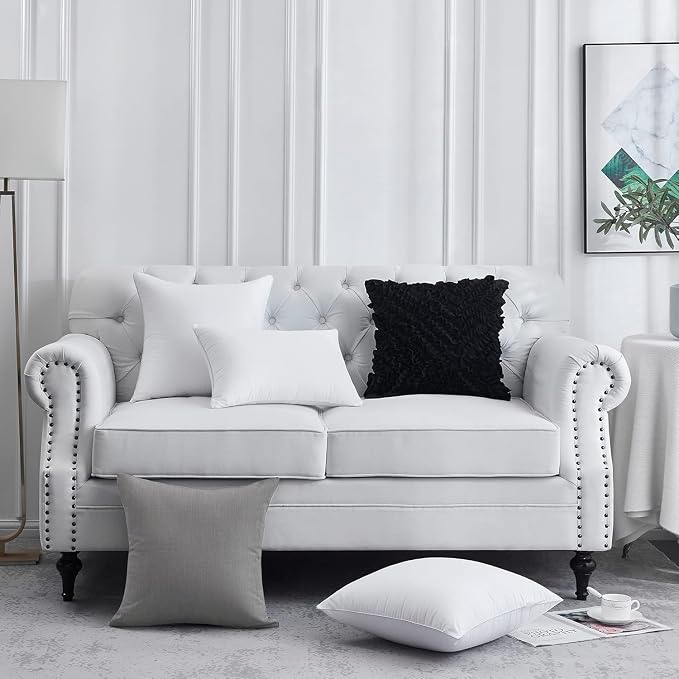 FAVRIQ 20 x 20 Pillow Inserts - Firm and Fluffy Decorative Square Sofa Throw Pillow with 100% Cotton Cover - Down Alternative Pack of 4