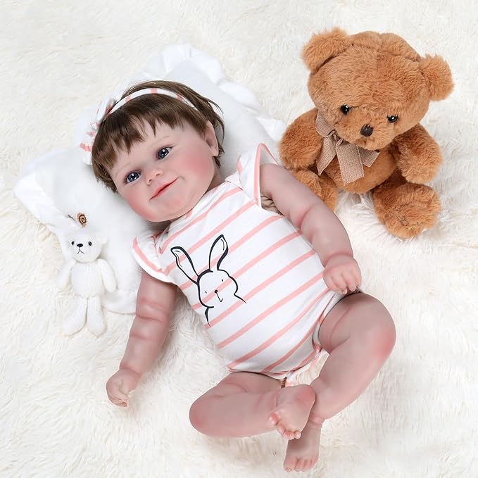 Ktaxon Reborn Baby Doll with 2 Set Clothes, 20-Inch Soft Cloth Body Realistic Baby Doll with All Accessories, Newborn Baby Dolls for 3+ Year Old Girls & Boy (Pink)