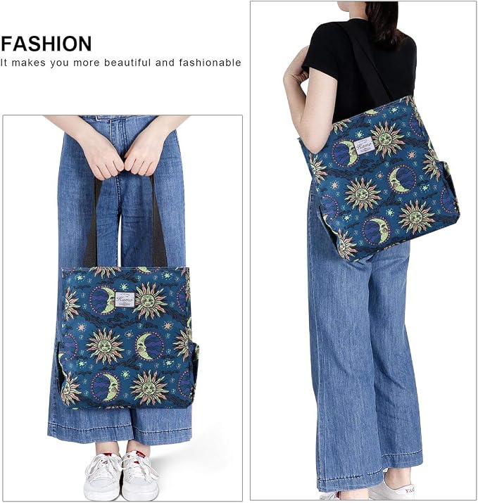 KAMO Floral Tote Bag - Waterproof Lightweight Handbags Travel Shoulder Bag for Hiking Yoga Gym Swimming Travel Beach