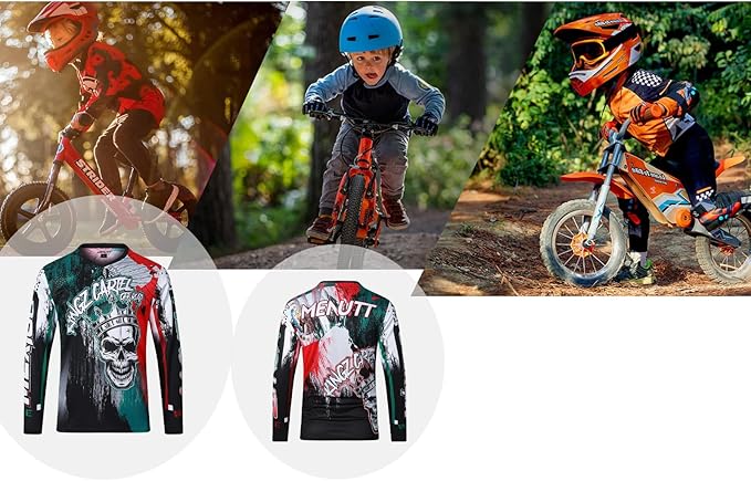 Kids Cycling Jersey Downhill Shirts for Girls Boys Clothing Long Sleeve Powersports Bike Child Mexico Bicycle MTB Tops