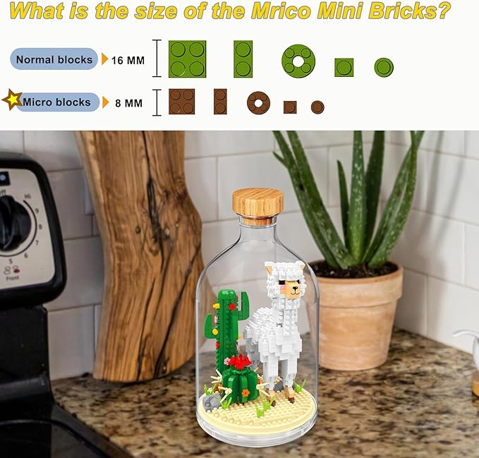 Creative Alpaca Toy Building Set,Adult Mini Animal Friend Set,Party Favors Gift for Kid,Animal Lover Office Home Decor Alpaca Building Block Kit,New Year Easter Birthday Gift for Boys Girls