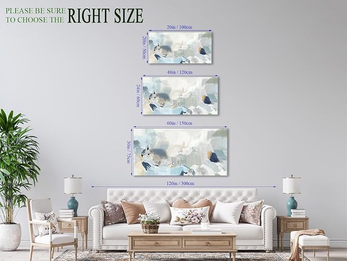 Abstract Canvas Wall Art Contemporary Teal Abstract Pictures Painting Modern Bluish Green Canvas Prints Turquoise Artwork Wall Decor for Living Room Bedroom Home Office Wall Decoration 24x48in