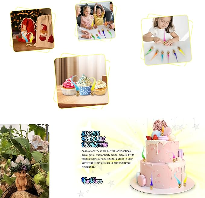 60pcs Long-haired Mini Troll Dolls, Assorted Hair Colors, 0.78" Bodies, 2" Hair. Cake Toppers, Action Figures, School Project, Arts and Crafts, Party Favors