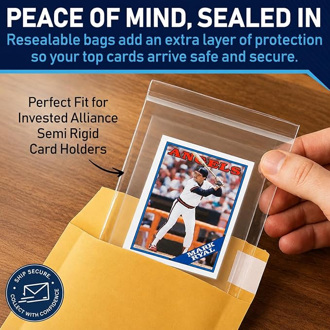 Invested Alliance Resealable Set Team Bags for Trading Cards | Ultra, TCG, Baseball, Sports Card Team Bags Sleeves. Fits Top loaders, Magnetic & Semi Rigid Holders. High Clarity Sleeves.