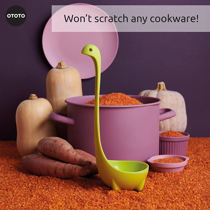 OTOTO The Original Nessie Soup Ladle - Funny Kitchen Gadgets, Loch Ness design, Cooking Gifts for Mom - Cute and Practical Kitchen Utensils - Unique Gifts for Women