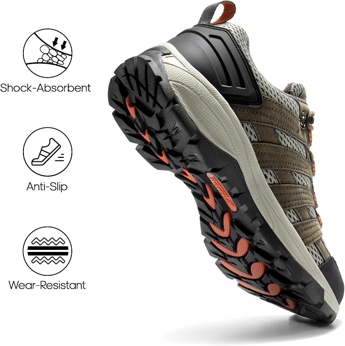 NORTIV 8 Women's Lightweight Hiking Shoes | Breathable Walking Sneakers Slip-Resistant For Outdoor Work Travel Daily Wear Wander