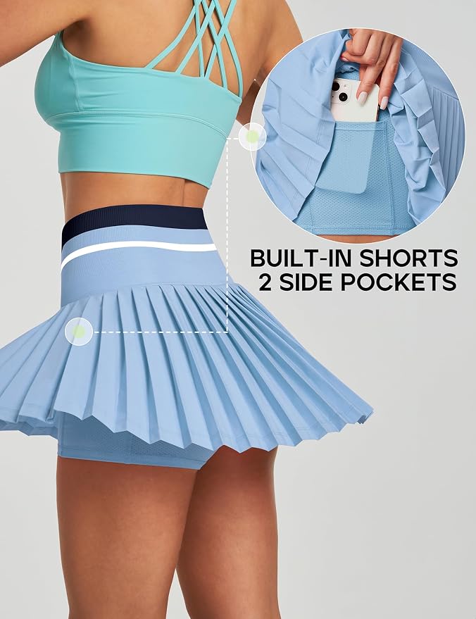 Pleated Tennis Skirt with Pockets for Women Tennis Skort for Woman High Waisted Golf Skirts Athletic Skirt