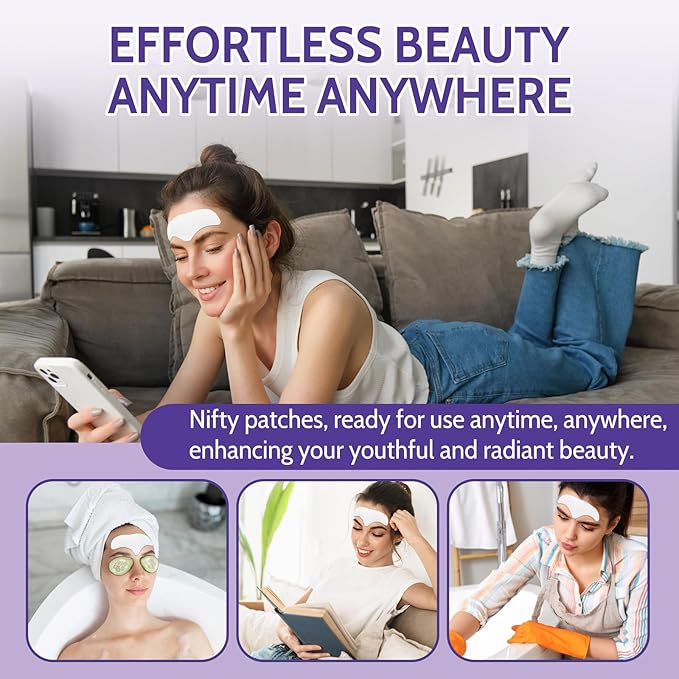 Forehead Wrinkle Patches - 12 Pcs Collagen Anti-Aging Face Patches for Frown Lines Treatment, Overnight Facial Wrinkle Reducer with Hyaluronic Acid & Vitamin E, Smooth Fine Lines & Forehead Wrinkles