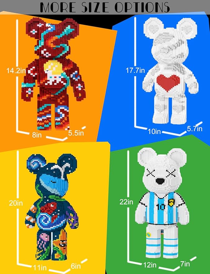 GAMTIM Animal orangeBear Bear Model Set,(4180Pieces) –Ornaments Building Blocks