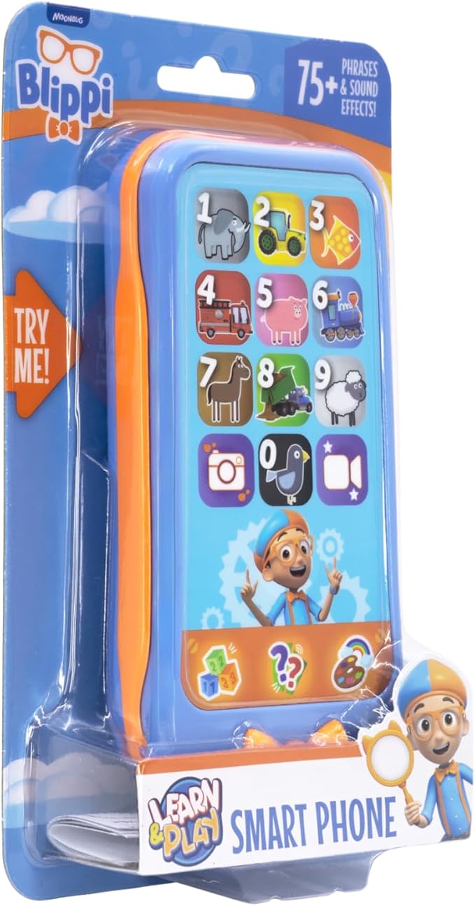 Blippi Toy Phone for Toddler with Built-in Preschool Learning Games, Educational Toys for Toddlers (Blippi)