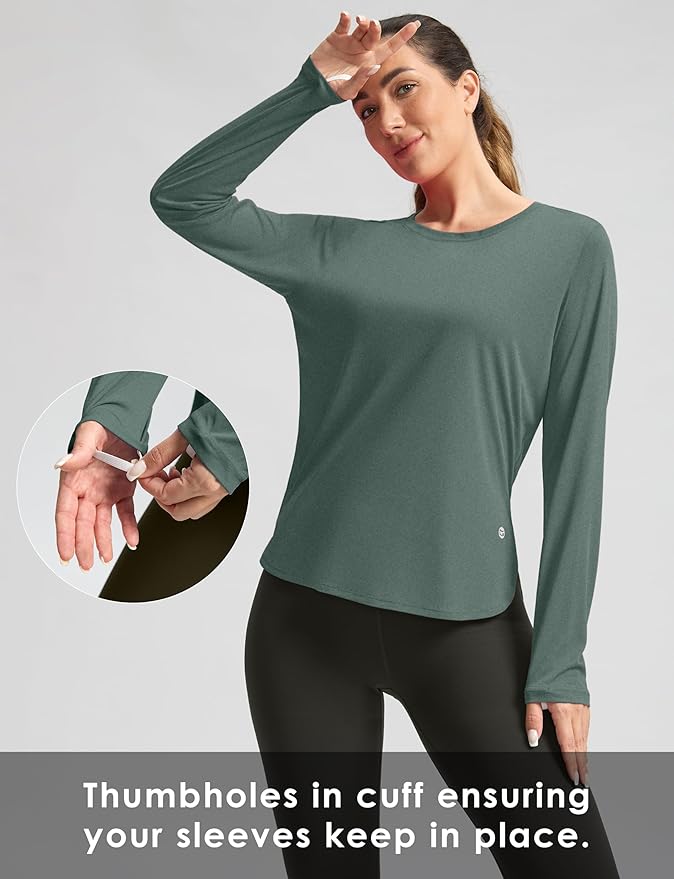 Women's Sun Shirts UPF 50+ Long Sleeve UV Protection Shirt Lightweight Quick Dry Workout Hiking Tops for Women