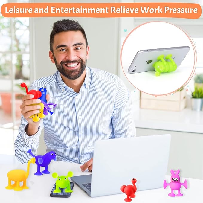 Toddler Suction Cup Bath Toys, Animal Bath Toys for Kids Ages 1-3 3-5 4-8 Mold Free Bathtub Window Building Toys Christmas Stocking Stuffers for 2 3 4 5 Year Old Boys Girls Large Egg Container