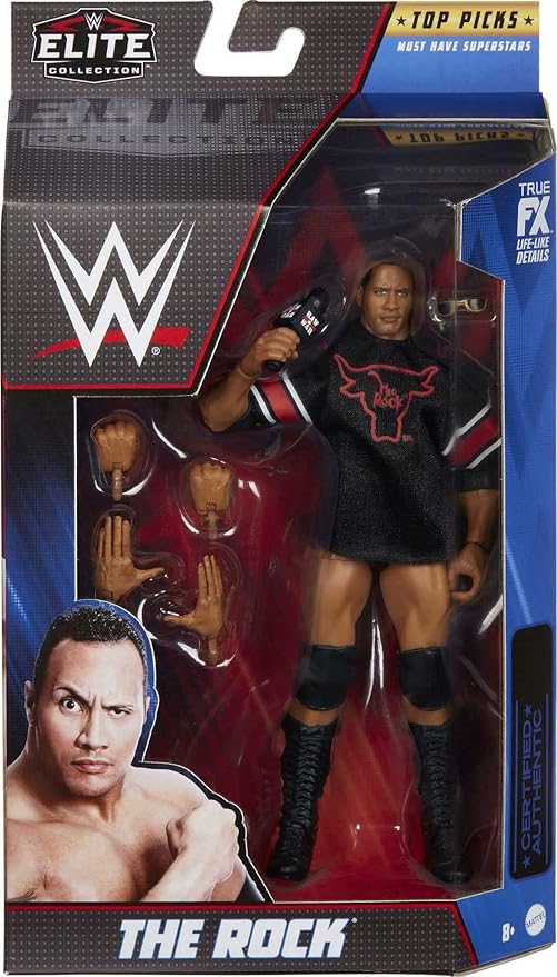 Mattel The Rock Top Picks Elite Collection Action Figure with Entrance Lantern, 6-inch Posable Collectible Gift for Fans Ages 8 Years Old & Up