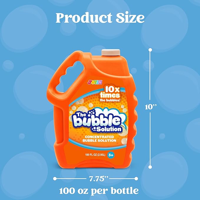 JOYIN 100 Oz Concentrated Bubble Solution (up to 8 Gallon) for Large Party in Summer Celebrations, Party Favor, Bubble Summer Toy, Classroom Prizes, Easter (Orange)