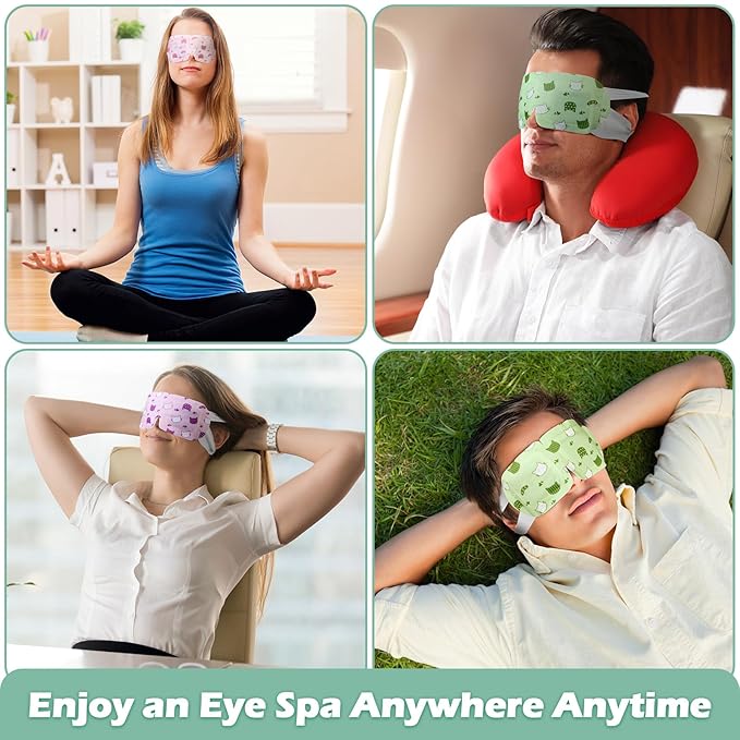 48 Pack Steam Eye Mask Disposable for Dry Eyes, Heated Eye Mask Self Heating Warm Compress for Women Men Sleep, Travel Essential, Relaxing Gifts - Lavender, Unscented, Rose