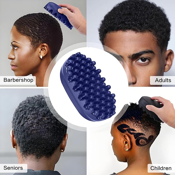 Rubber Curling Hair Brush,Premium Twist Tool for Afro Hair,Ideal for Curly, Coiled, 4C Hair,Quick & Easy Styling,Blue