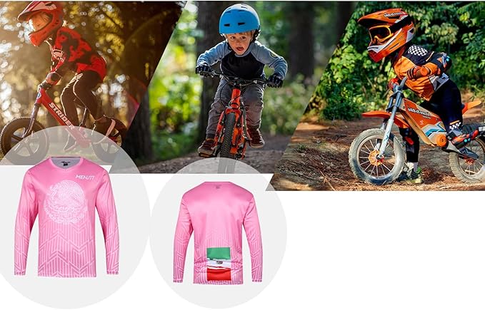 Kids Cycling Jersey Downhill Shirts for Girls Boys Clothing Long Sleeve Powersports Bike Child Mexico Bicycle MTB Tops