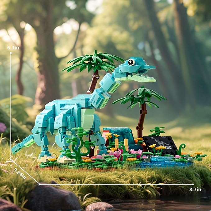 Dinosaur World Building Block Set,Brachiosaurus Dinosaur Park Sets for Boys and Girls 8-12,Brachiosauru Building Sets,Home or Office Dรฉcor Sets for Boys 8-14(559pcs)