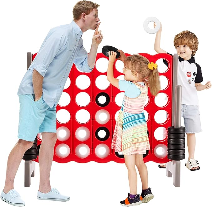 Costzon Giant 4-in-A-Row, Jumbo 4-to-Score Giant Games for Kids & Adults, Indoor Outdoor Party Family Connect Plastic Game, 4 Feet Wide by 3.5 Feet Tall with Carrying Bag