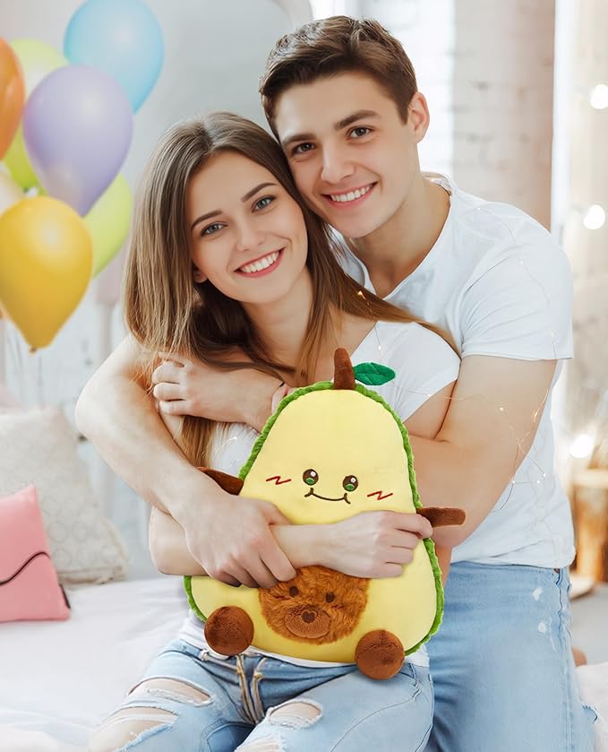OLAOLA Cute Avocado Plush Toys Bear Stuffed Animals, 11.8 Inch Soft Avocado Food Plushie Pillow Doll for Kids Adults