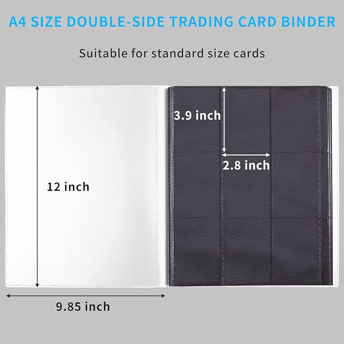 Card Binder, Upgraded 9 Pockets Trading Card Collection Binder for Cards, 360 Card Book Holder Album for Yugioh, MTG, TCG, Magic, Sports Cards - White