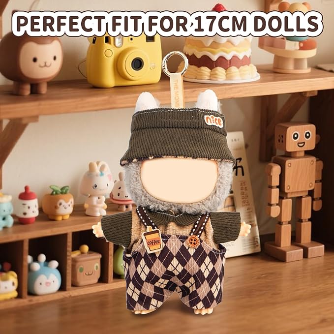 Coolcandy 17cm Doll Clothes for Doll, Fashionable Dolls Outfit with Accessories Suit, Stylish Adorable Dolls Clothes Set, Soft Fabric, Detailed Stitching(Doll Not Included)