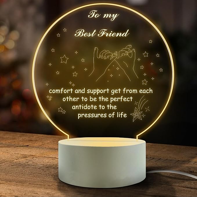 to My Friend Perfect Gifts ,Friend Birthday Gifts Night Light,Room Decoration Friend Gifts