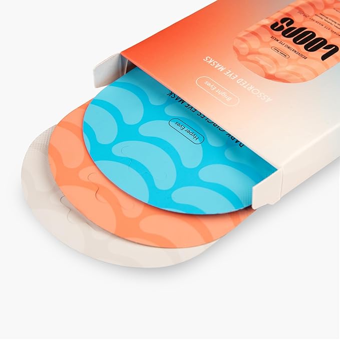 LOOPS Bright Eyes Trio Hydrating Eye Masks - Pack of 3 - Hyper Eyes, Weekly Reset, Dew Cloud - Hydrate, Rejuvinate, and Restore Dark Circles and Tired Eyes