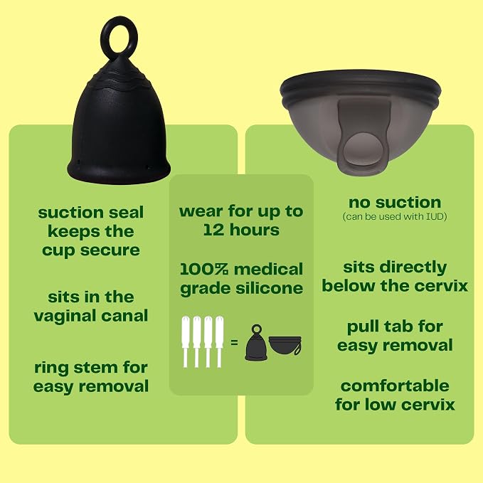 Viv for Your V Small-Medium Premium Menstrual Disc, Heavy Flow, Ring Stem Easy Removal, Soft Tampon Alternative for Active Lifestyle, Comfortable 12-Hr Wear, Medical-Grade Silicone Reusable Period Cup