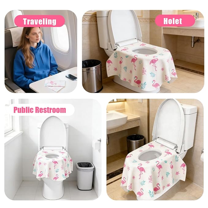 32 Pcs 23.5" x 25.4" Disposable Toilet Seat Covers for Kids & Toddlers, Hygienic & Convenient Potty Training Seat Covers, Perfect for Travel & Public Restrooms