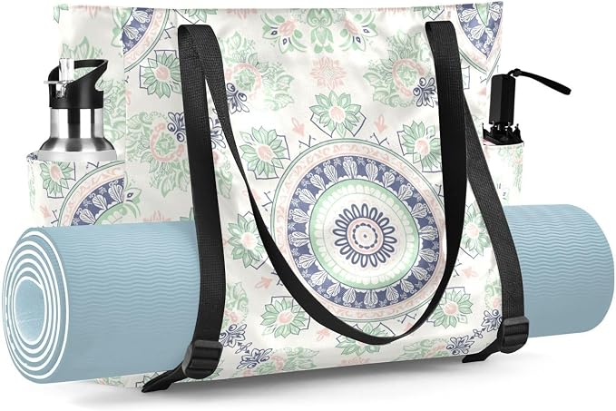 MCHIVER Yoga Bag for Women Men Large Yoga Mat Bag with Adjustable Strap Workout Bags Totes for Pilates Yoga Travel