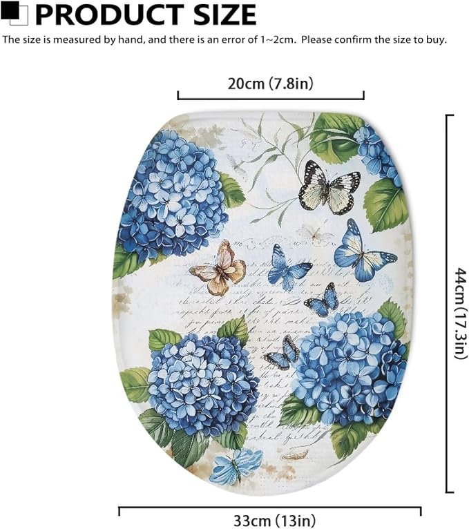 Seahorse Toilet Lid Cover, Flannel Soft Dustproof Toilet Seat Cover, Machine Washable Reusable Toilet Lid Cover, Yellow