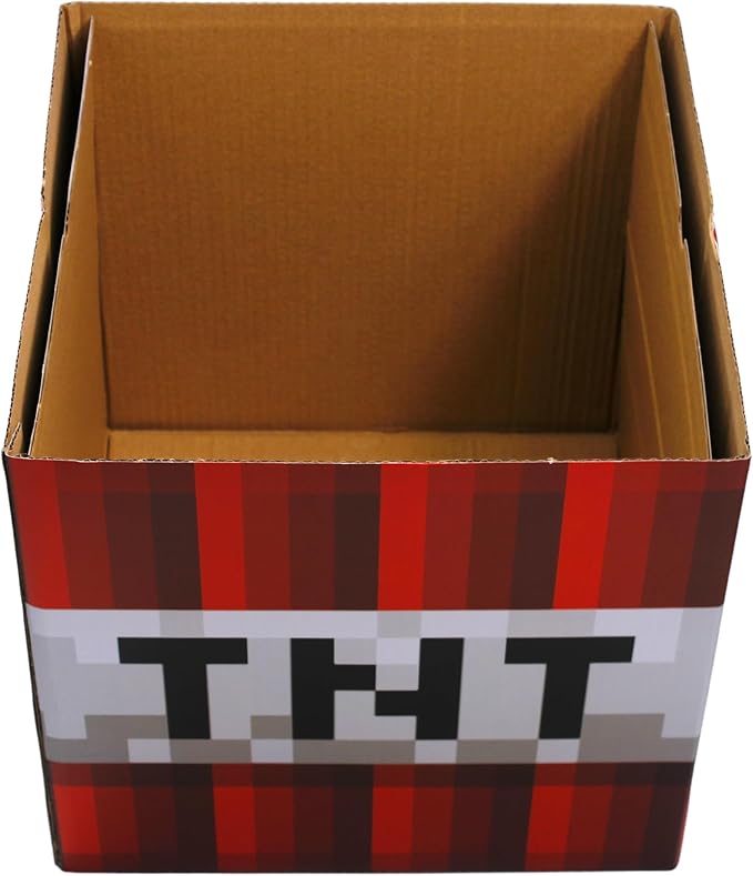 Large 14 x 14 Pixelated Box - 4 Pack | Birthday Party Supplies | Storage Decoration and Prop, Big Birthday Box | Storage Bin Chest With Lid Gift Accessory (4 Pack)