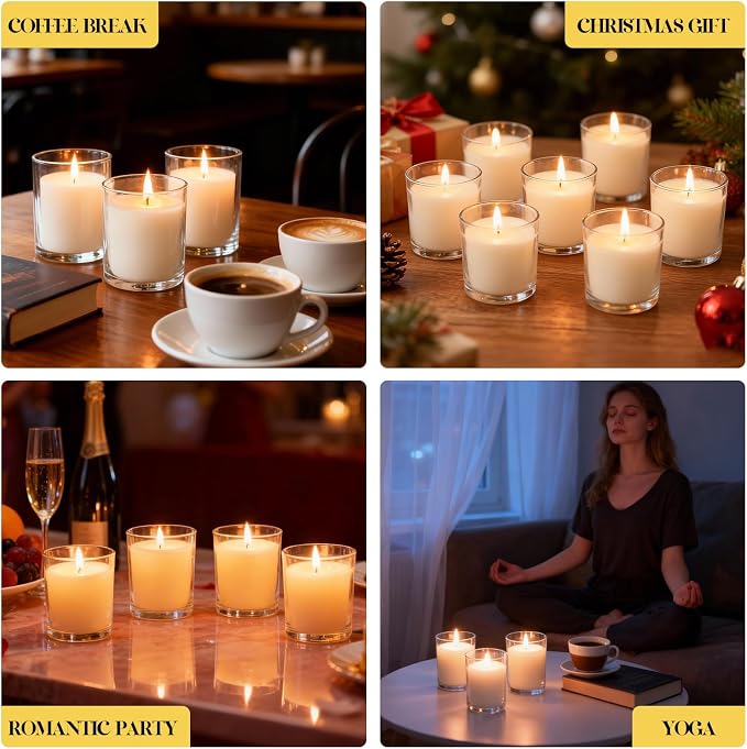 12 PCS 6oz Lavender Scented Candles Set, Pure Soy Wax Aromatherapy Candles | Relaxing Home Fragrance, Bulk Gift Box for Wedding, Party Favors, Spa & Decor.