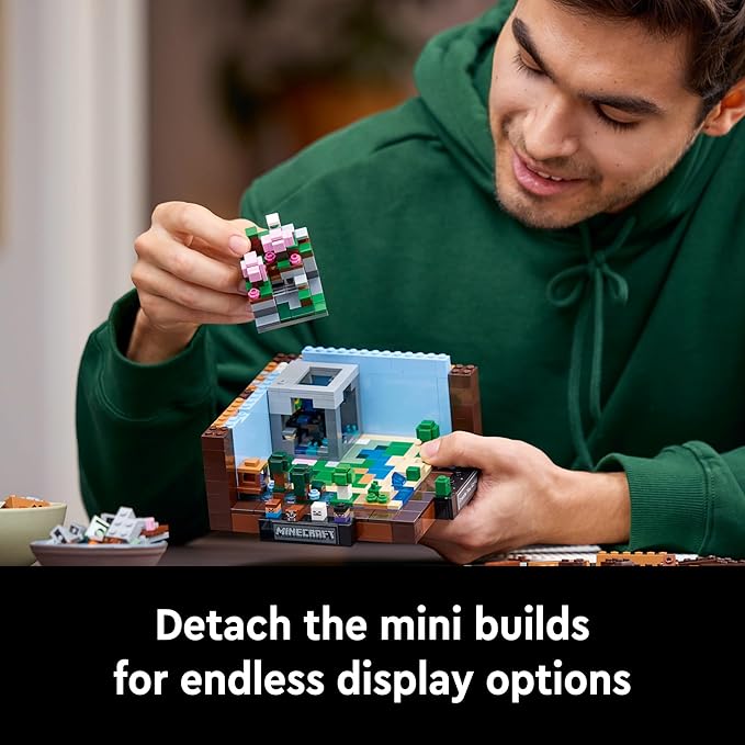 LEGO Minecraft The Crafting Table, Collectible Video Game Building Set with Minecraft Figures, Mobs and Biomes, 15 Year Anniversary Model, Build and Display Minecraft Gift for Adults, 21265