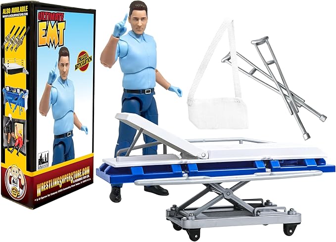 Figures Toy Company EMT & Stretcher Accessory Set for Wrestling Figures
