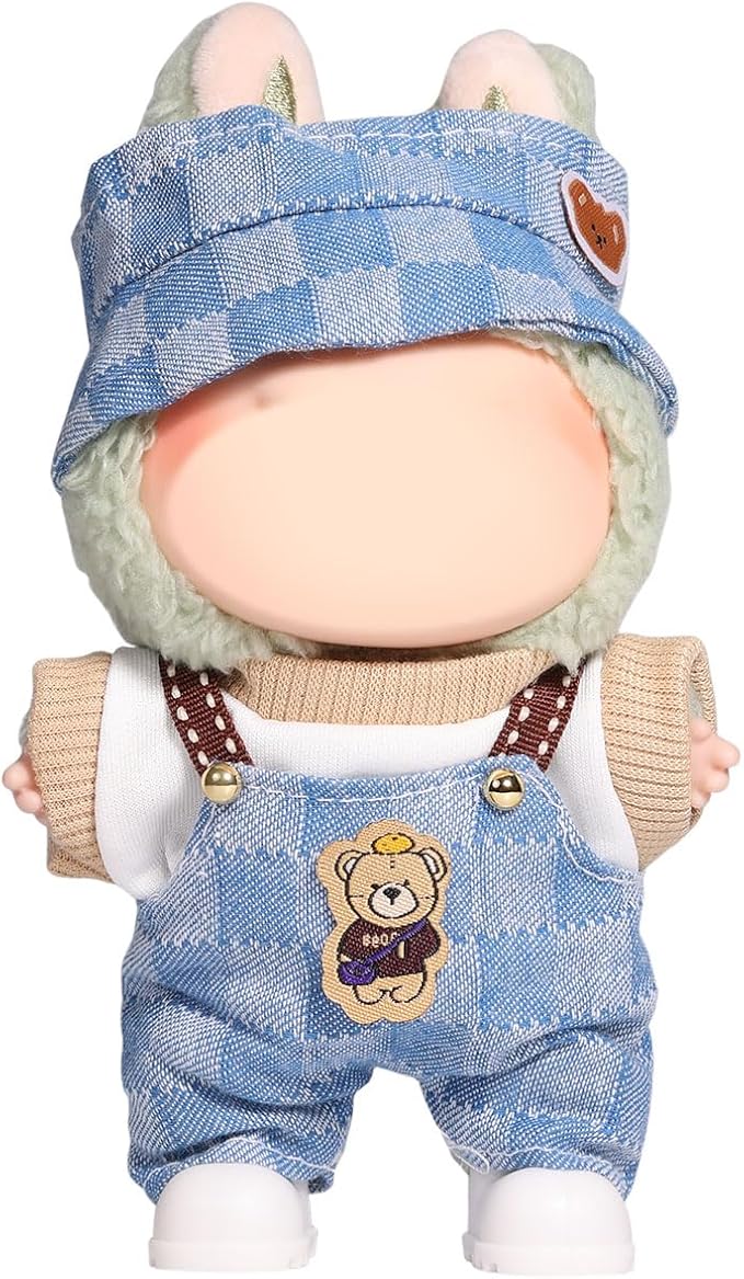 AICase for 17cm Doll Clothes/Outfit,Clothes Set for 17cm Doll,3 Piece Set Hat Clothing,Boys and Girls Stylish Adorable Dolls Clothes Accessories(D_Style)