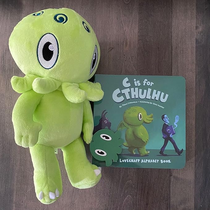C is for Cthulhu Board Book & Green Plush Bundle (Standard Plush, 12 inches)