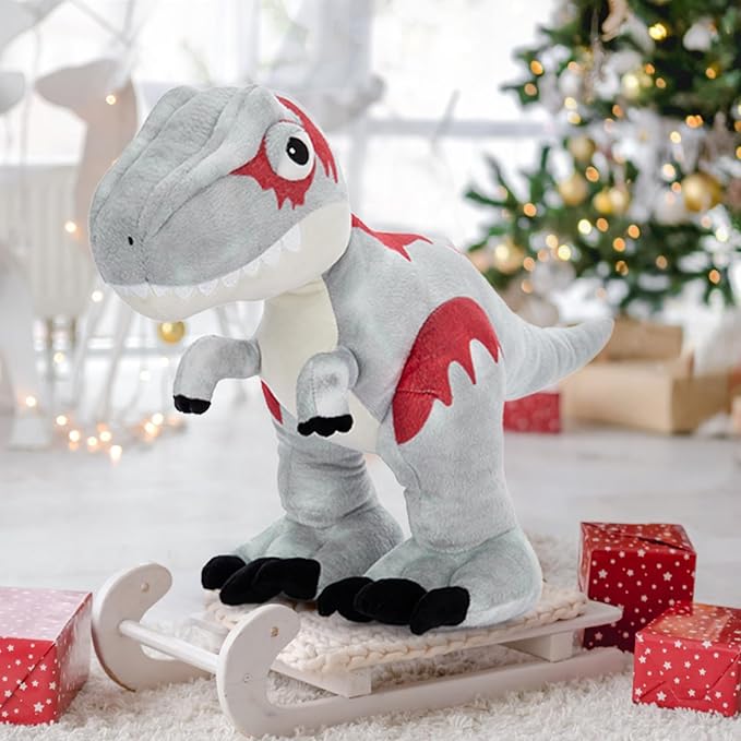 20-Inch Big Standing Dinosaur Stuffed Animal with Weighted Feet, T-Rex Stuffed Dinosaur Plush Toy for Boys & Dino Lovers, Giant Dino Plush for Christmas, Birthday, Party and Decor