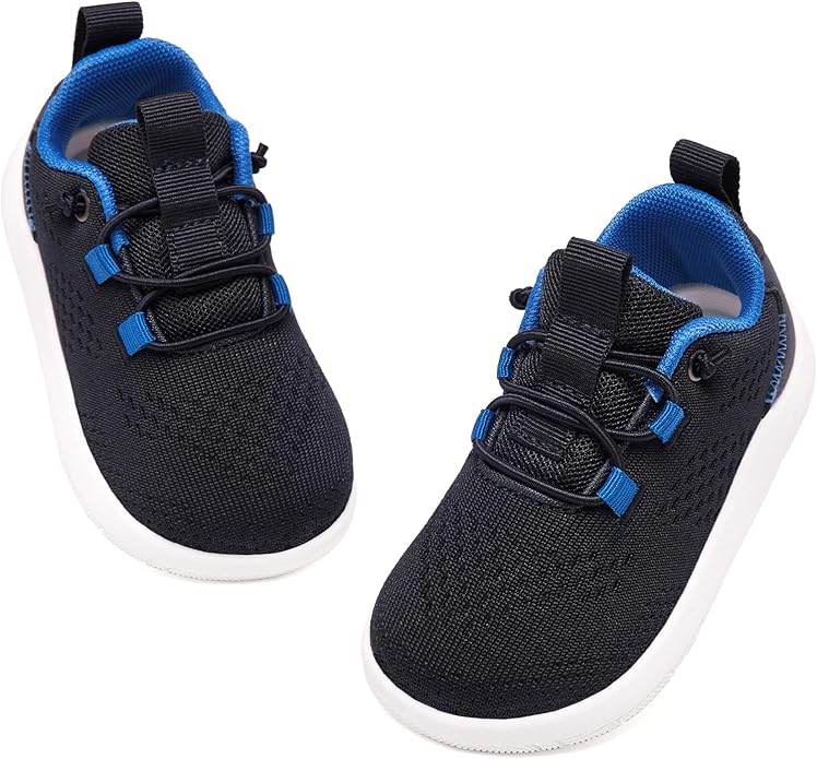 MORENDL Wide Toddler Shoes Baby Walking Shoes Girls Boys Zero Drop Minimalist Sneakers Slip On Tennis Shoe Breathable Naturally Flexible