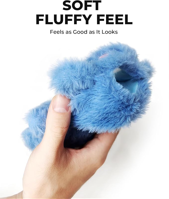 17cm Doll Clothes, Plush Shark Outfit and Clothes Accessories, Hooded One-Piece Suit with Zipper, Fluffy Blue Dress Up Clothes for Dolls (No Doll)