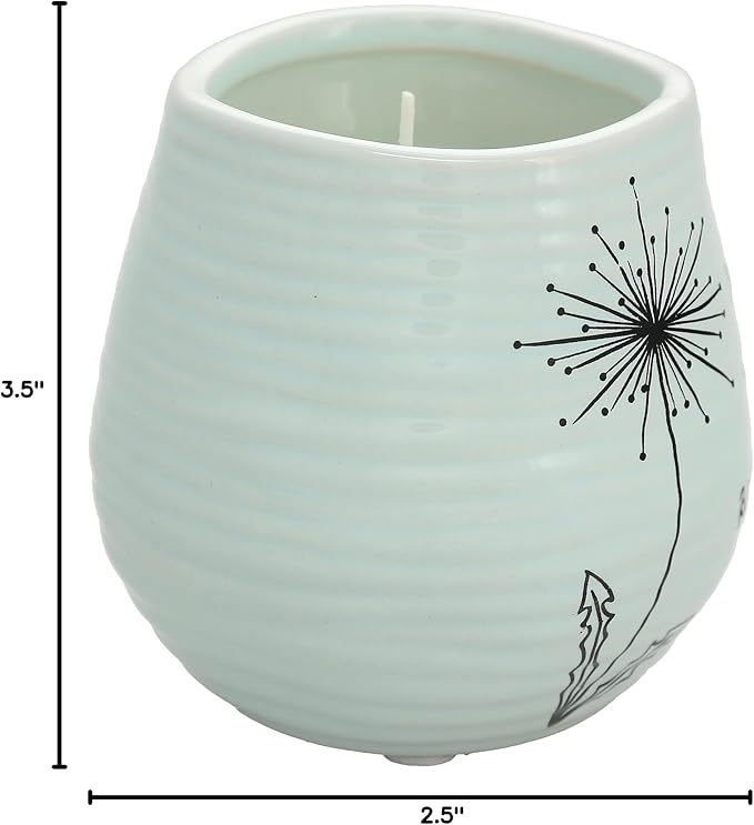 Pavilion Gift Company - 8 Oz Candle Holder - Green Ceramic Candle Jar with 100% Soy Wax Candle Serenity Scent "Smile And Make A Wish, Happy 50th" Ideal Gift for Loved Ones - Printed Text, Love Theme