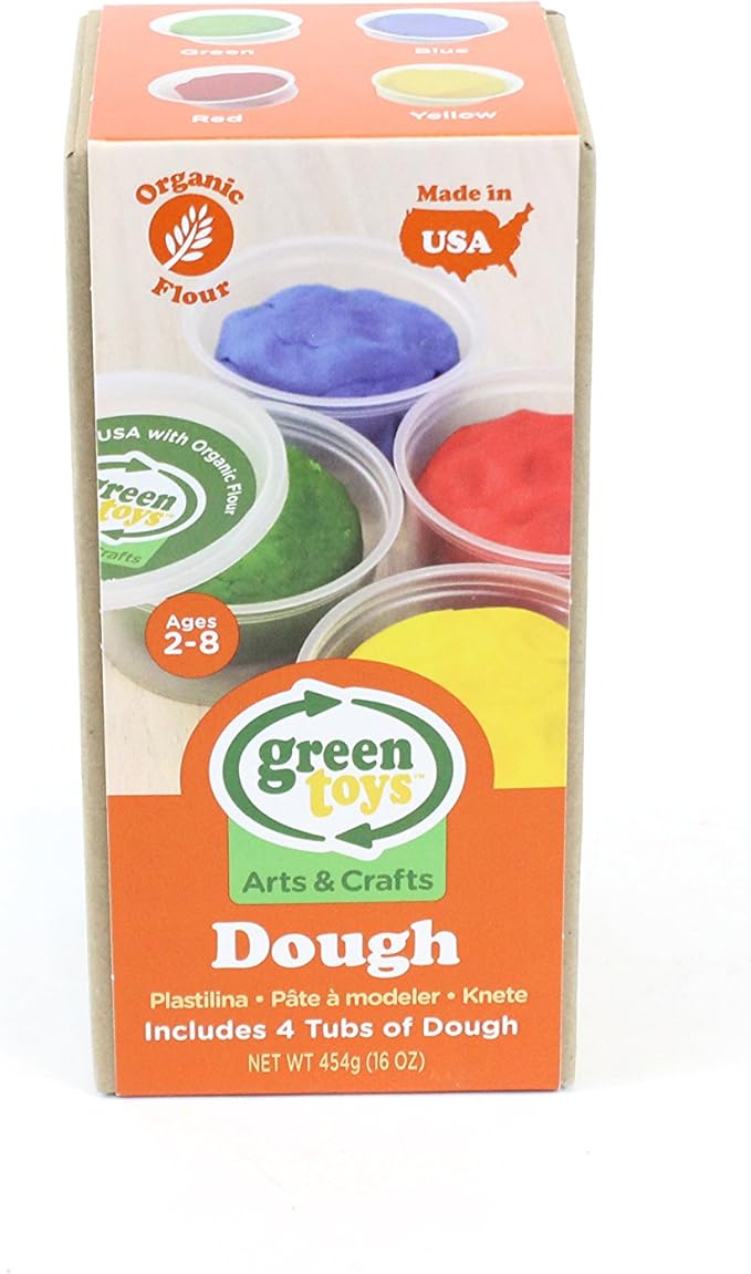 Green Toys Dough, Assorted 4-Pack - Multi-Color Creative Arts & Crafts Activity Kids Toy Set