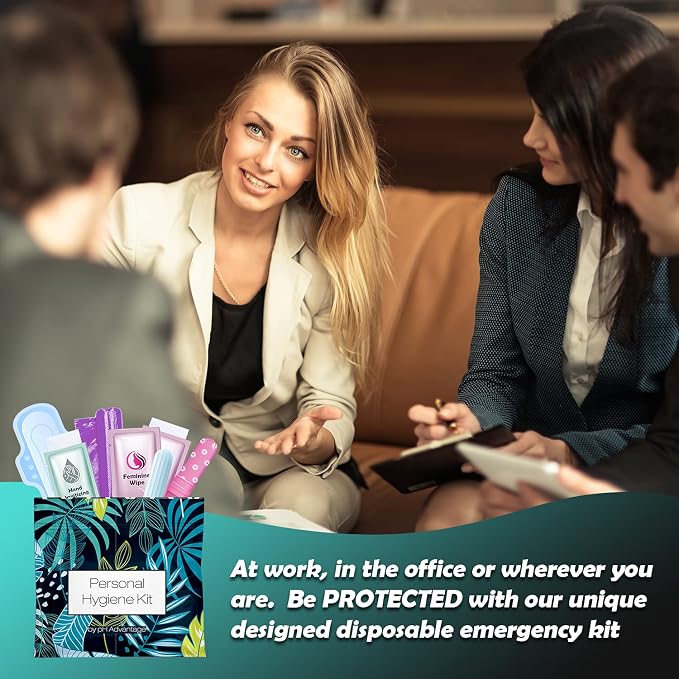 Blue Forest Menstrual Kit All-in-One 50 Pack | Convenience on The Go | Period Kit Pack for Travelling, Tweens & Teenagers or just When You’re Out | Individually Wrapped Feminine Hygiene Product