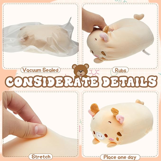 Leitee 9 Pcs Stuffed Animals Plush Bulk 8 Inch Cute Plushies Toys Plush Pillow for Boys Girls Birthday Gifts Box Toys for Classroom Prize, Party Favors for Kids (Cute)