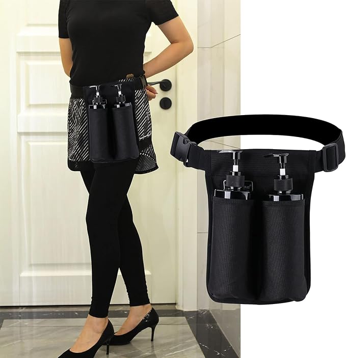 Massage Bottle Bag, Massage Oil Holster, Massage Therapist , Massage Lotion (TH2KD-9DBlack-New)